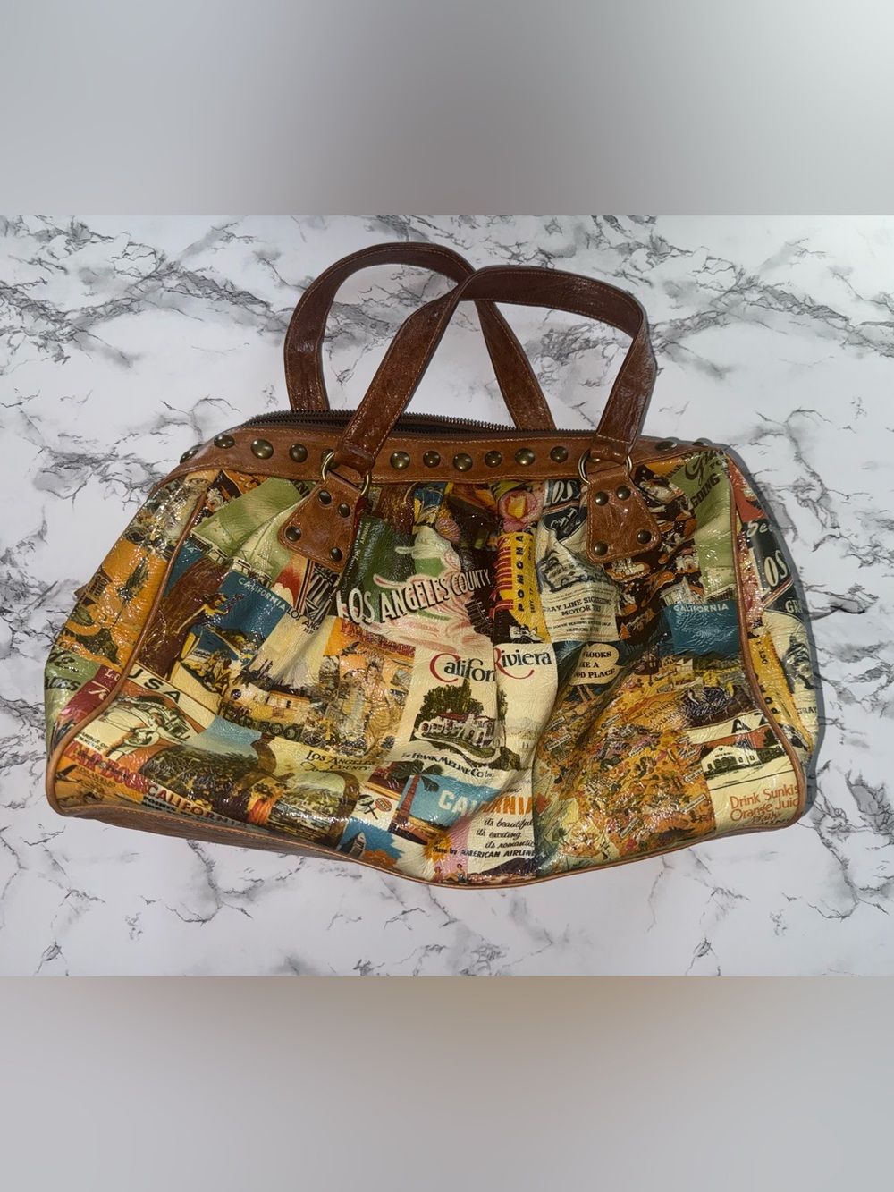 *Rare* Susan Farber Collections California Patchwork Handbag - Picture 2 of 7
